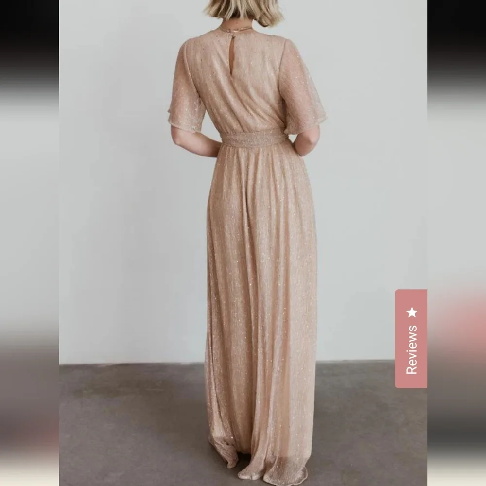 Baltic Born Shimmering Champagne Maxi Dress Size L - Picture 3 of 16